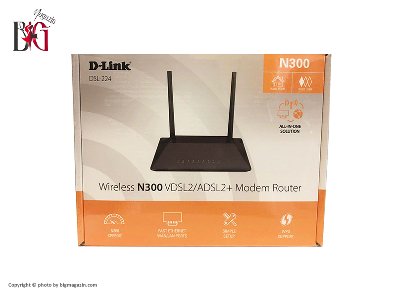  مودم روتر بی سیم دی لینک ADSL2 Plus و VDSL2 مدل DSL-224 NEW